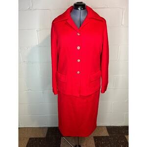 skirt set textured polyester geometric red dagger collar